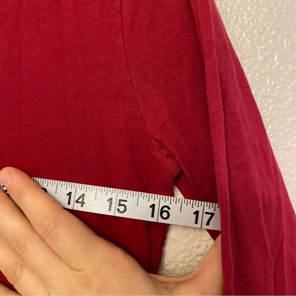 LOFT red lace 3/4 sleeve crew neck blouse top cotton casual blouse S - Picture 5 of 8